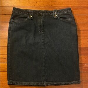 Willi Smith Black Denim Pencil Skirt